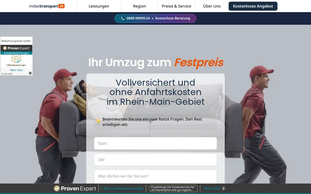 Möbeltransport24 GmbH homepage