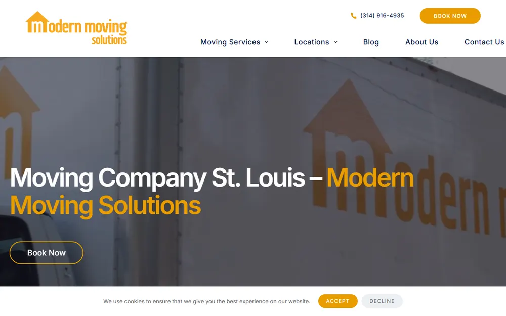 Modern Moving Solutions homepage