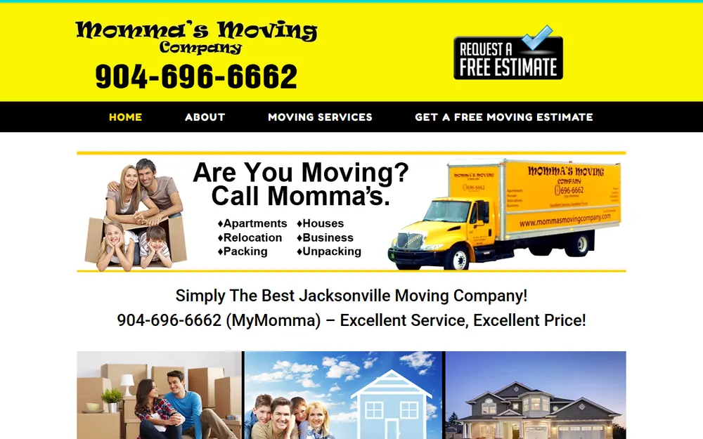 Momma's Moving Company homepage