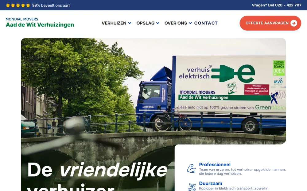 Mondial Aad de Wit Verhuizingen (Verhuisbedrijf) homepage