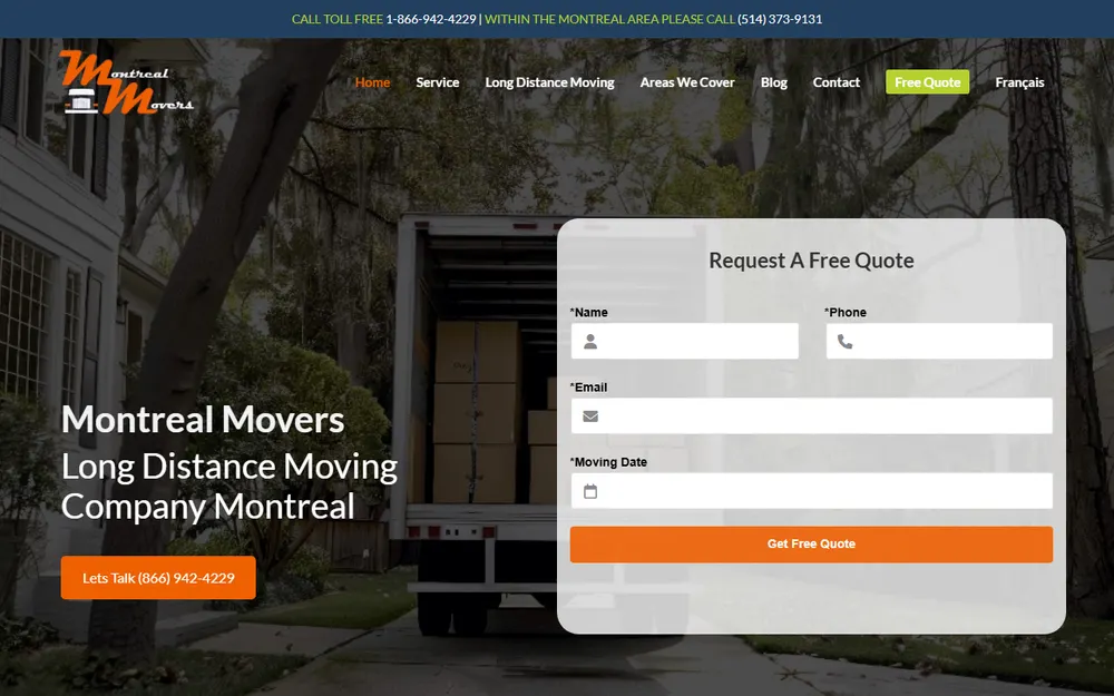 Montreal Movers homepage