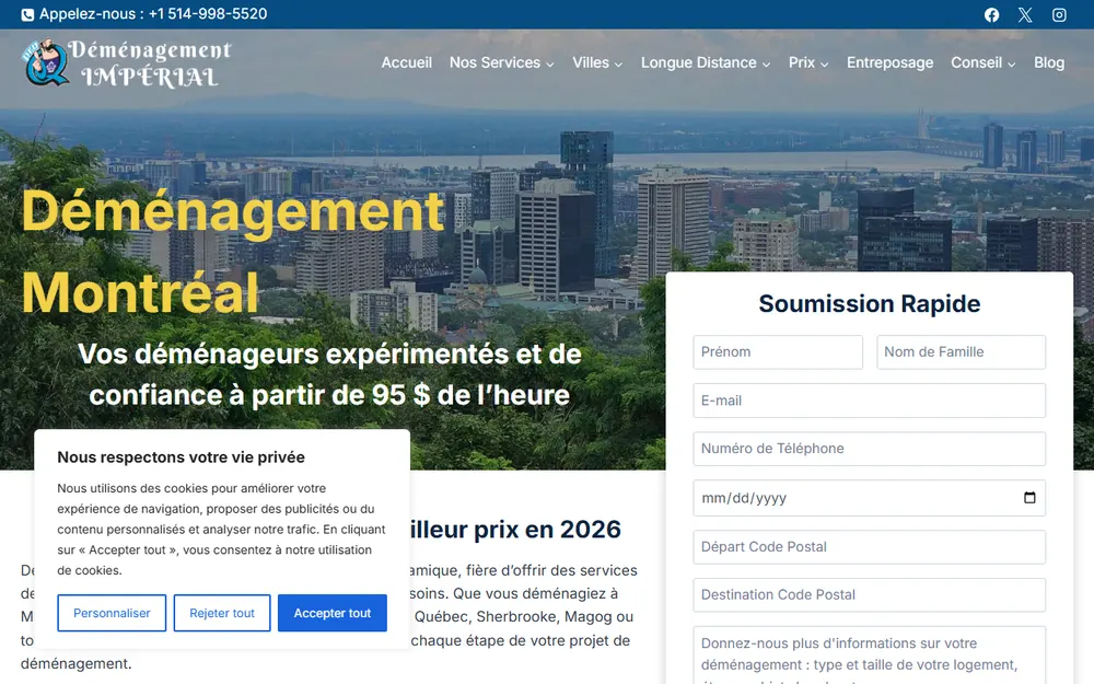 Montreal Moving - ProImperial homepage