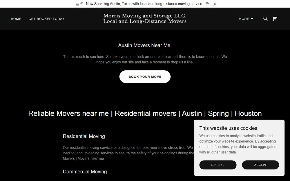 Morris Moving and Storage LLC homepage