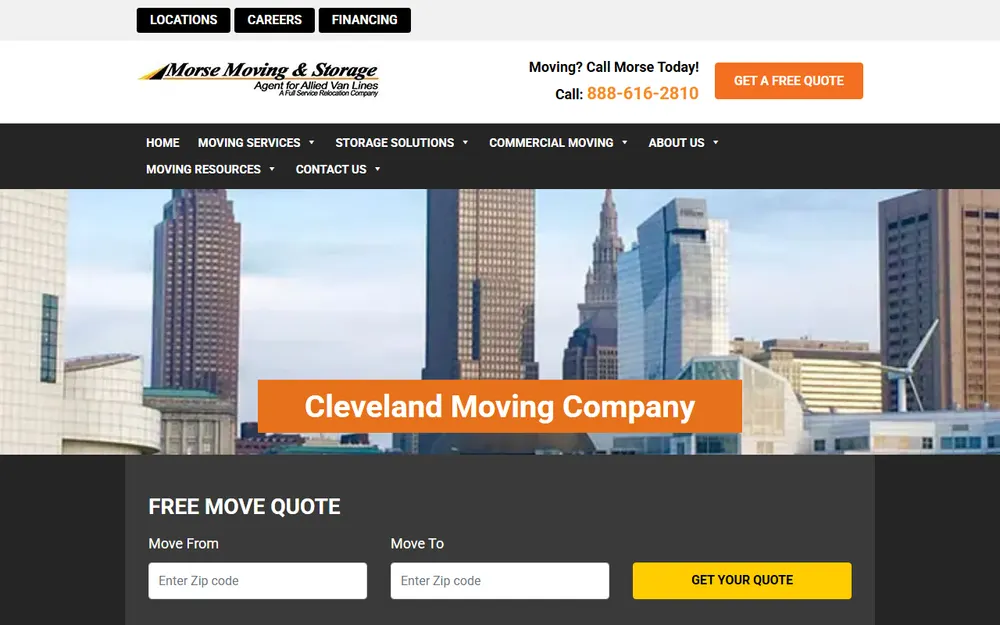 Morse Moving and Storage homepage