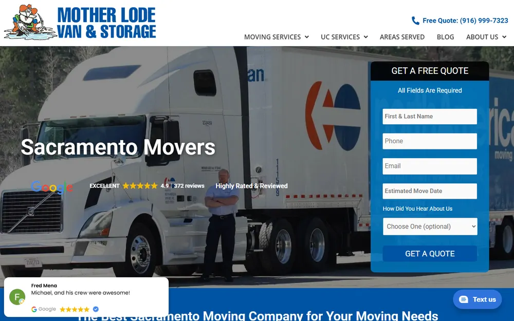 Mother Lode Van & Storage Inc. homepage