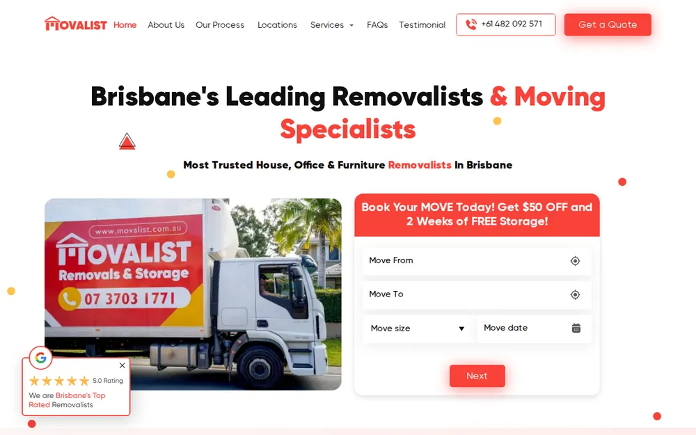 Movalist Removalists Brisbane homepage