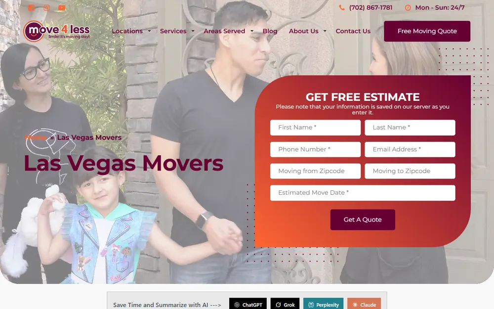 Move 4 Less homepage