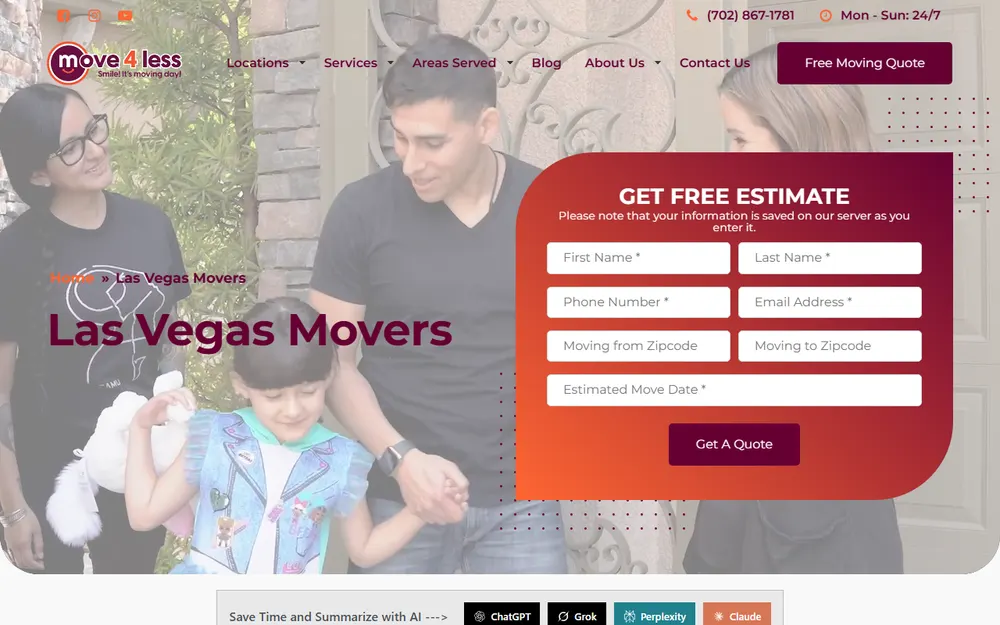Move 4 Less homepage