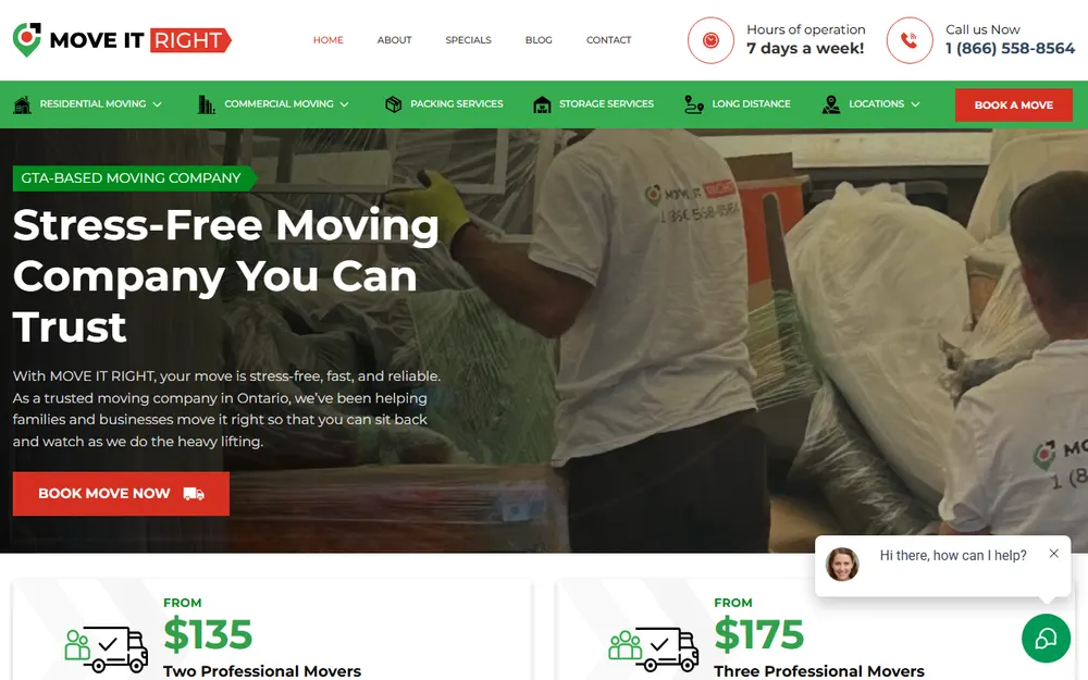 Move It Right homepage
