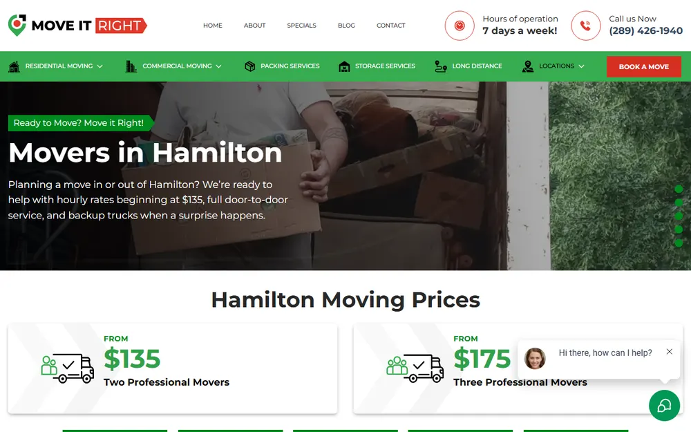 Move It Right homepage