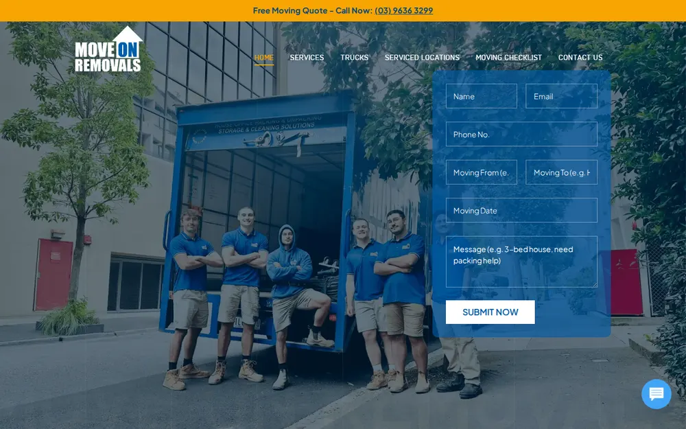 Move On Removals homepage