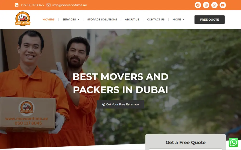 Move on Time Movers & Packers homepage