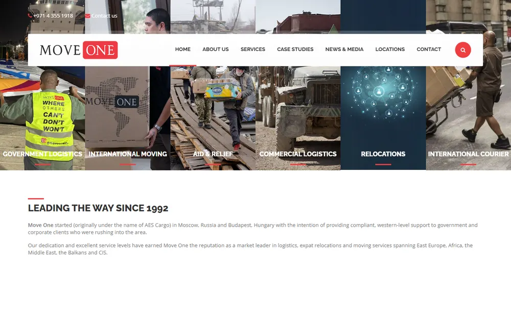 Move One Moving and Storage homepage