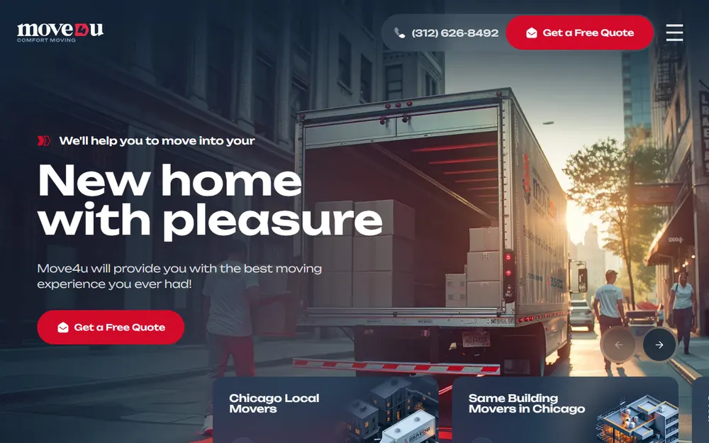 Move4U Movers, Moving Company homepage