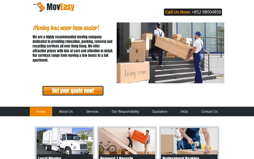 Moveasy homepage