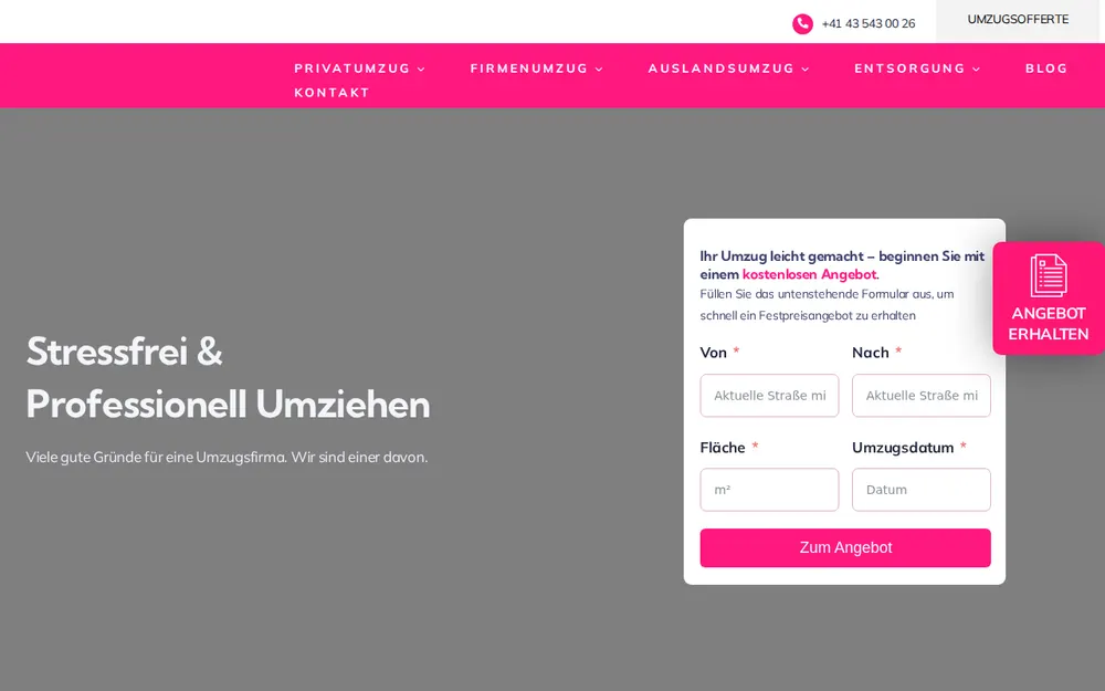 Movedirect – global moving made simple homepage