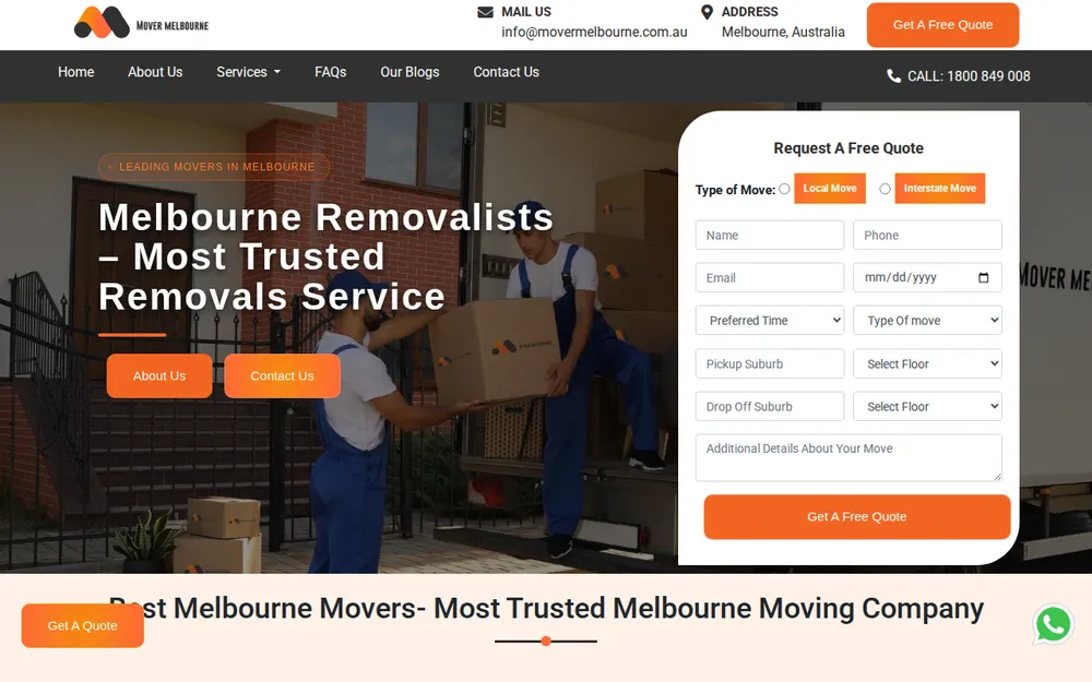Mover Melbourne homepage