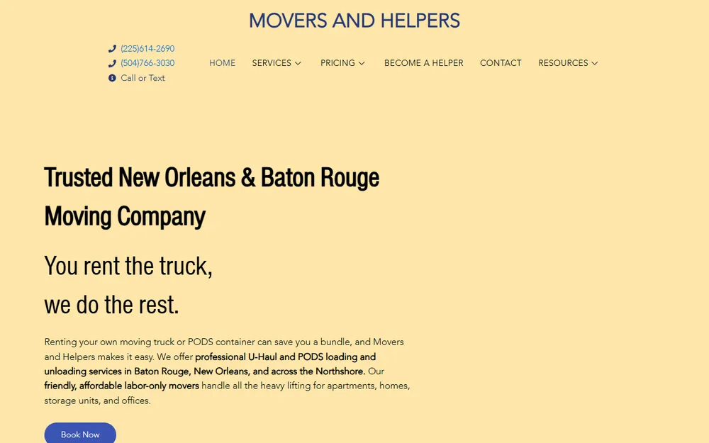 Movers and Helpers homepage