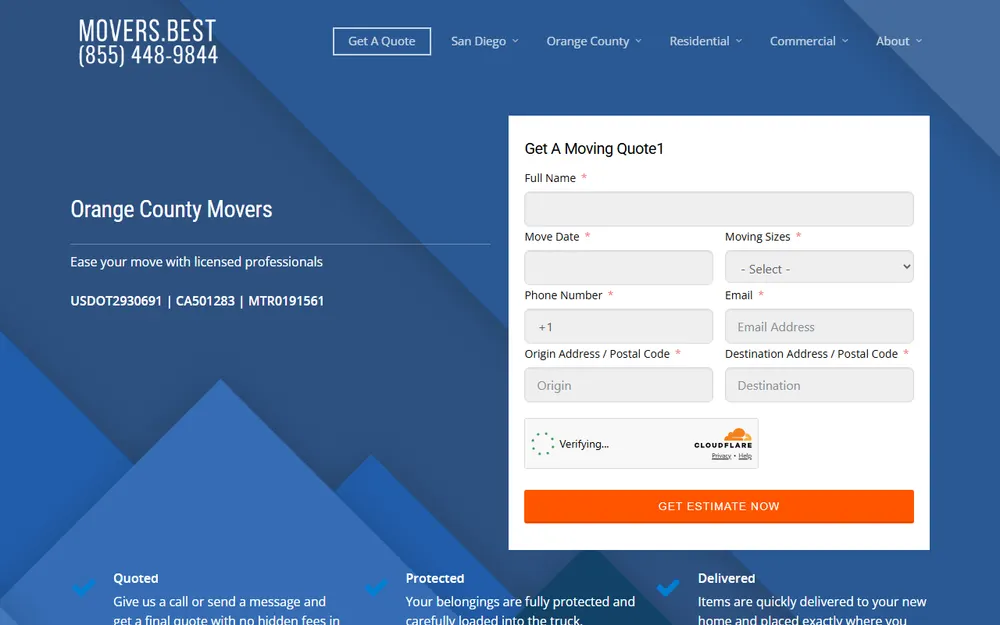 Movers Best San Diego homepage