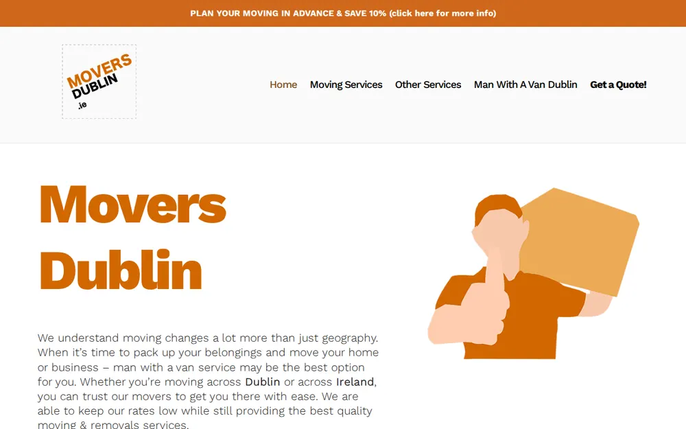 Movers Dublin - Man With A Van homepage