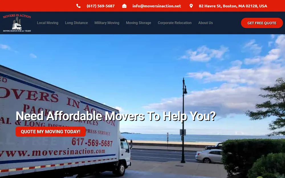 Movers In Action homepage