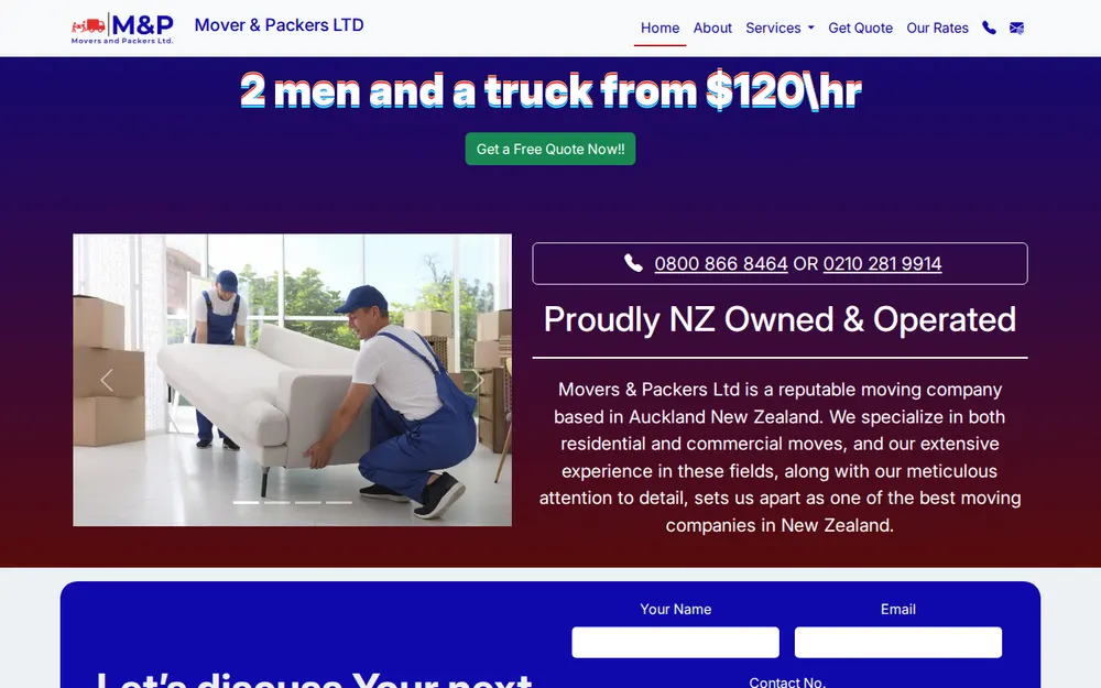 Movers & Packers Limited homepage