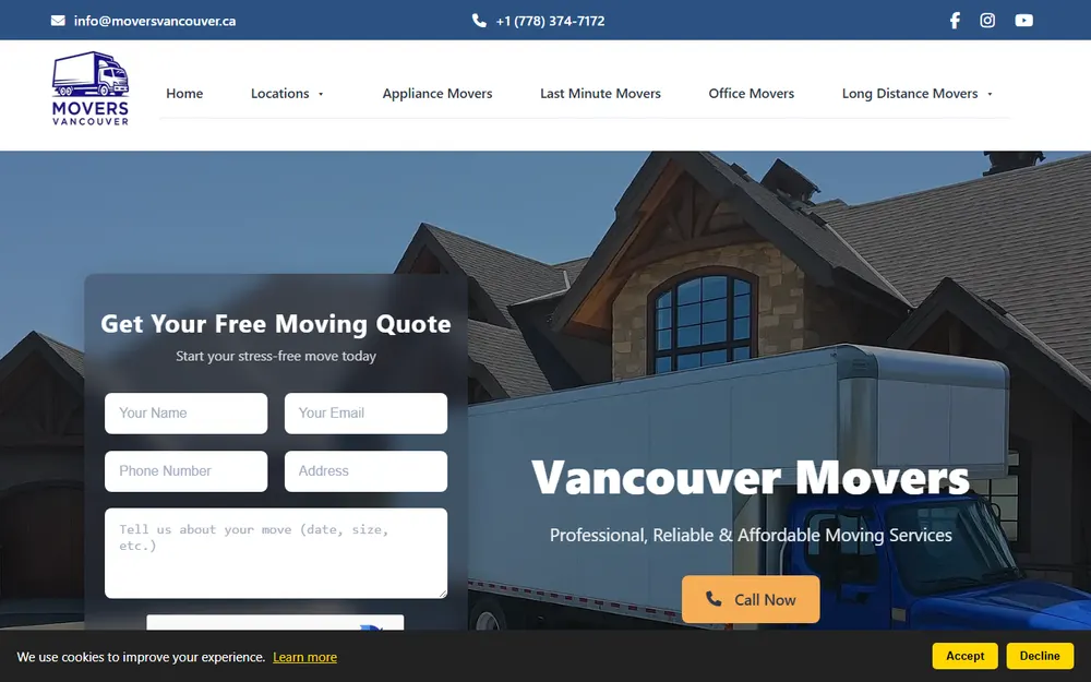 Movers Vancouver homepage