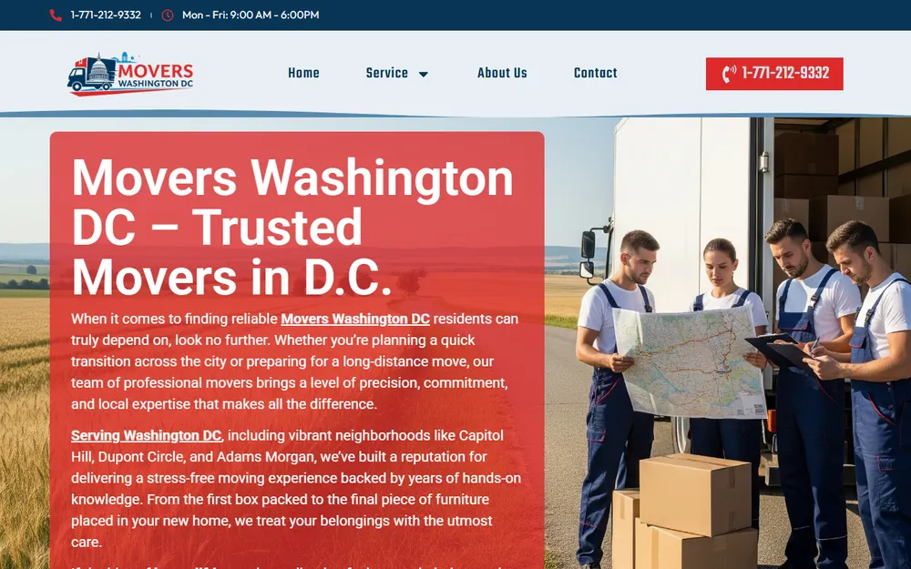 Mover's Washington DC homepage