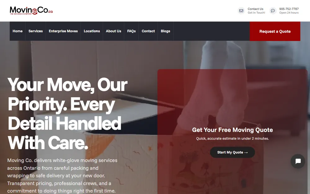 Moving Co. The Moving Company homepage
