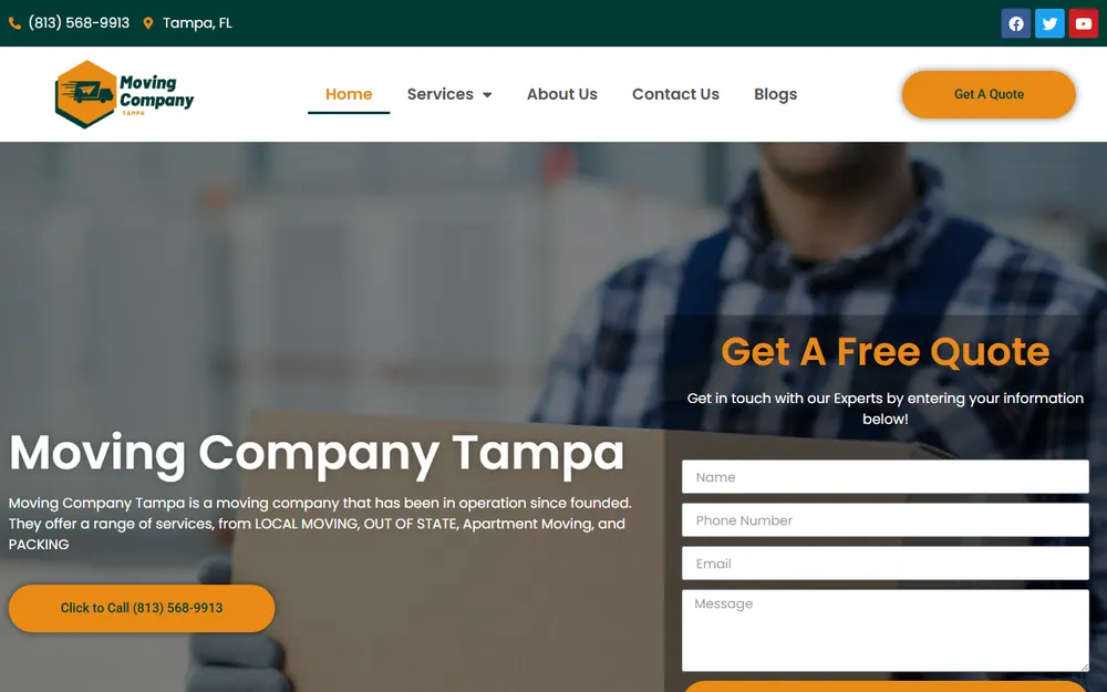 Moving Company Tampa homepage