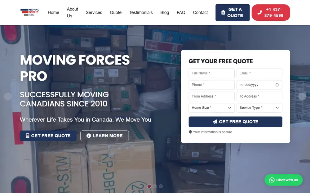 Moving Forces Pro homepage