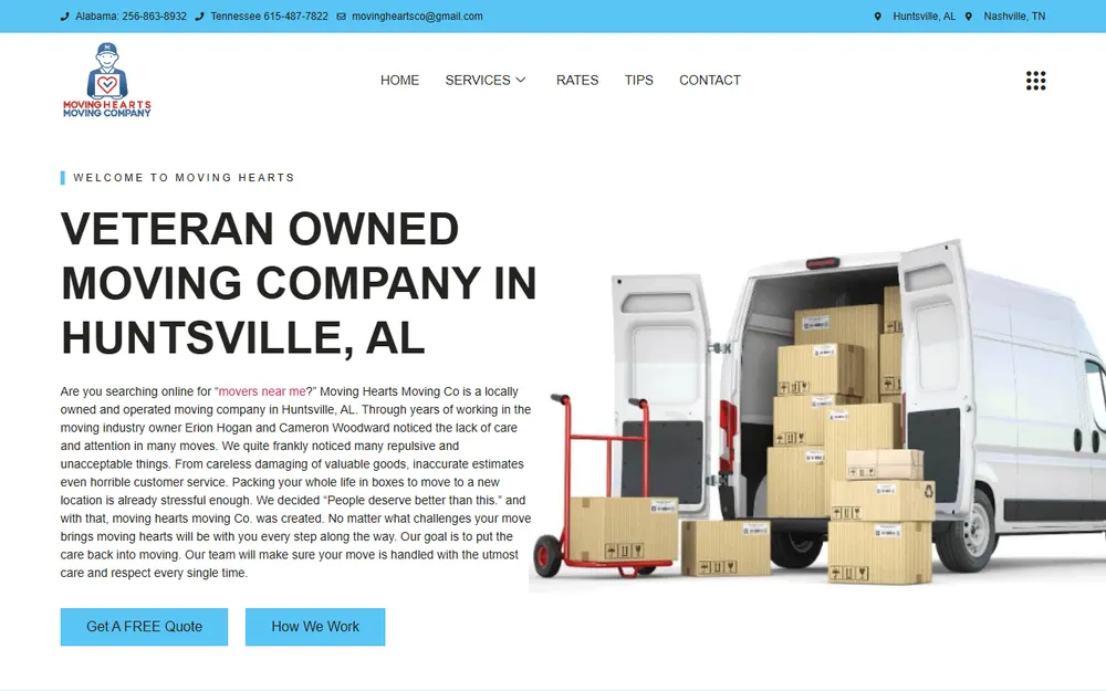 Moving Hearts Moving Company - Nashville homepage