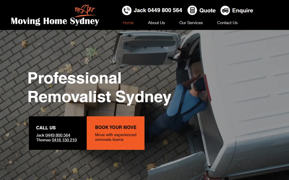 Moving Home Sydney homepage