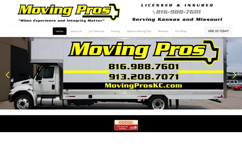 Moving Pros homepage