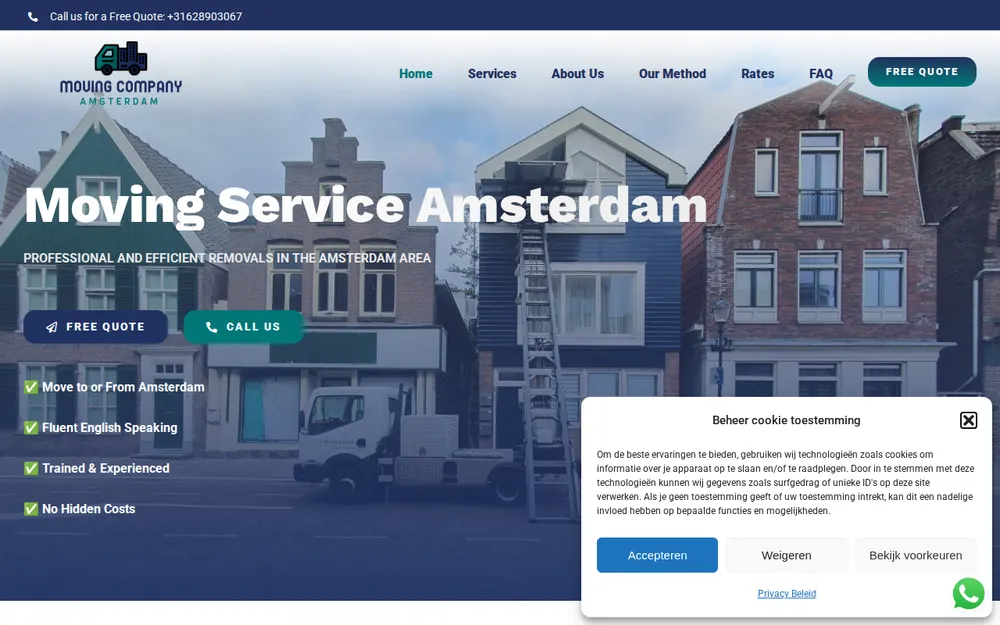 Moving Service Amsterdam homepage