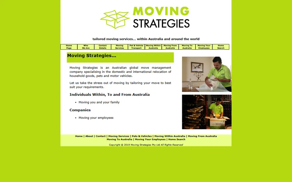 Moving Strategies Pty Ltd homepage