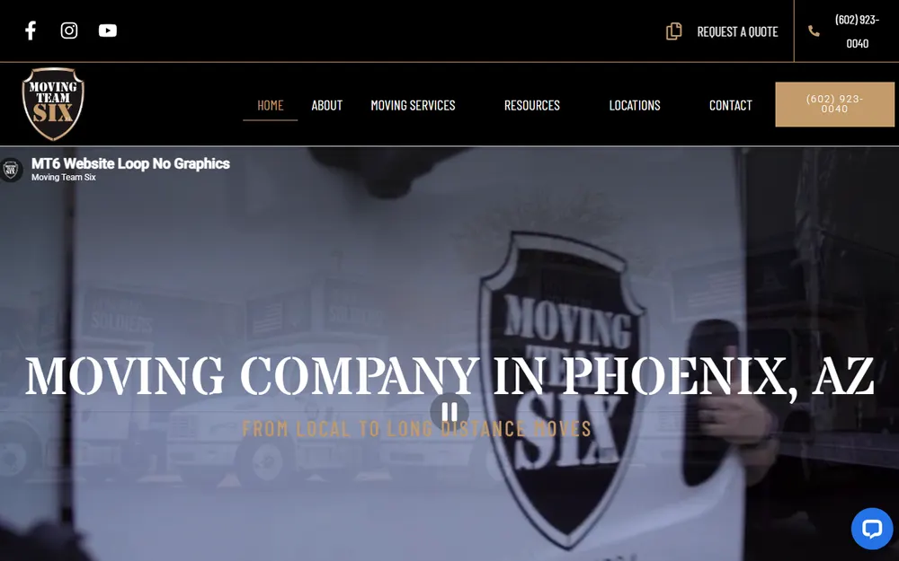 Moving Team Six Moving and Storage homepage