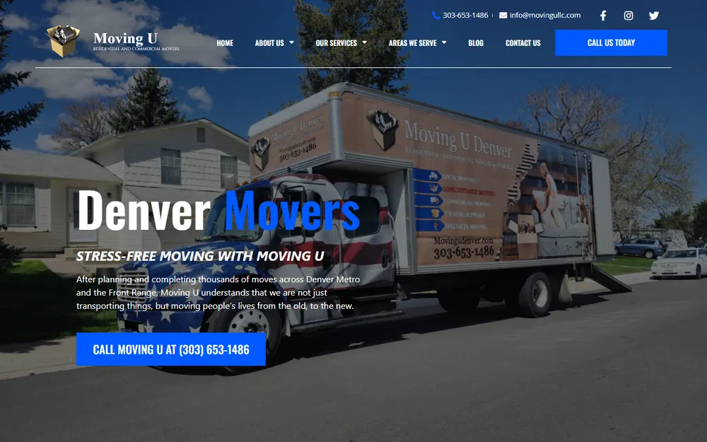 Moving U Denver homepage