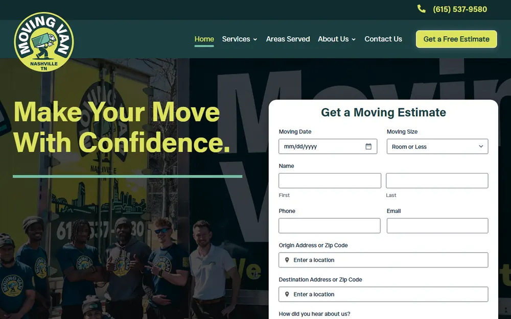 Moving Van homepage