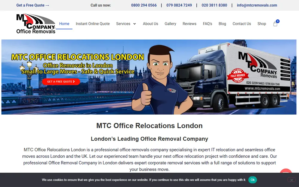 MTC Office Relocations London homepage