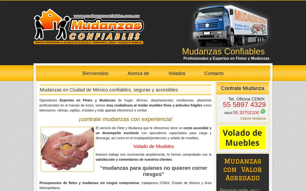 Mudanzas Confiables y volados de muebles homepage