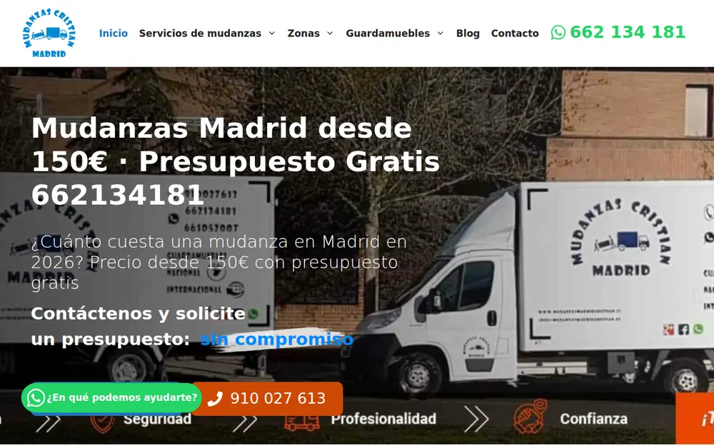 Mudanzas Economicas Madrid homepage