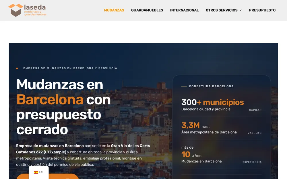 Mudanzas en Barcelona y Guardamuebles La Seda homepage