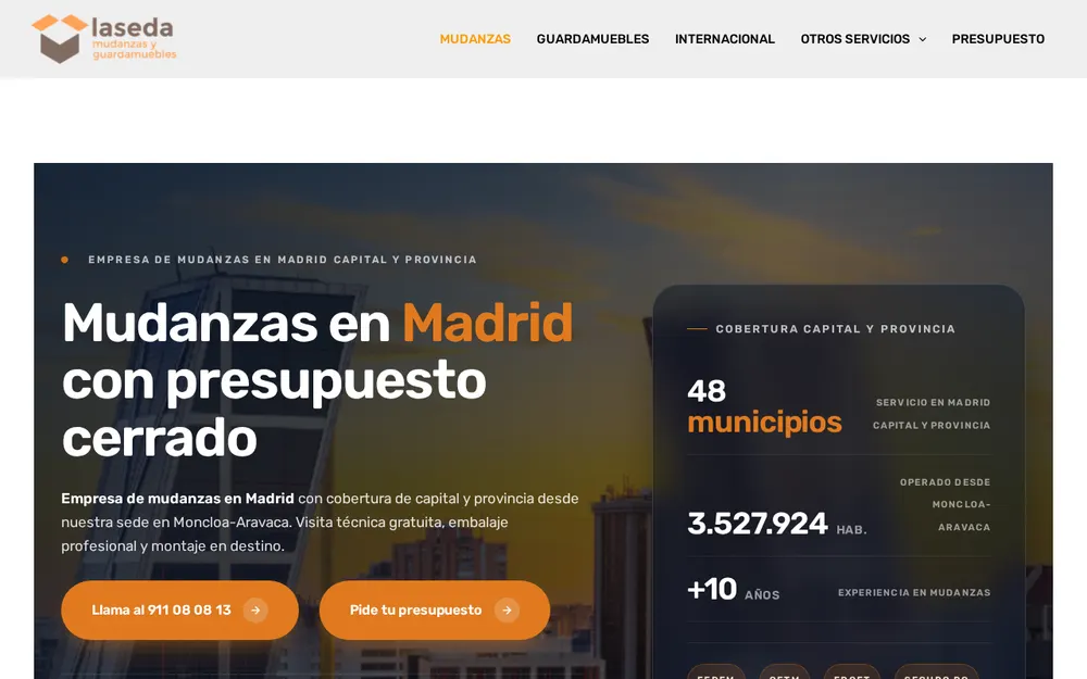 Mudanzas en Madrid y Guardamuebles La Seda homepage