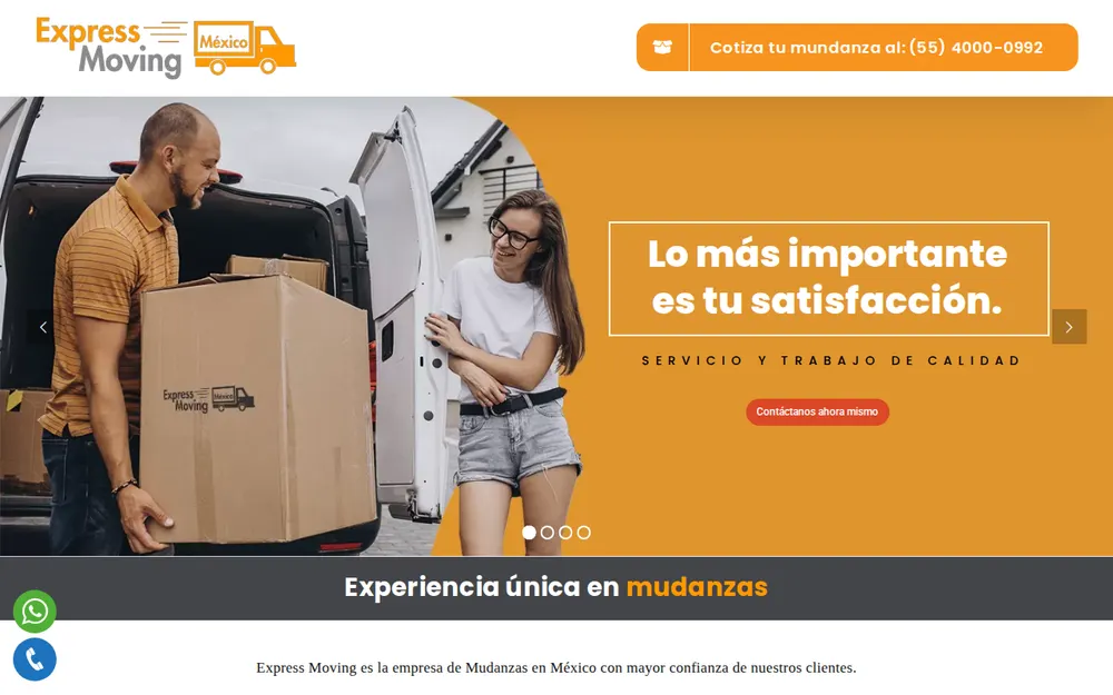 Mudanzas Express Moving México homepage