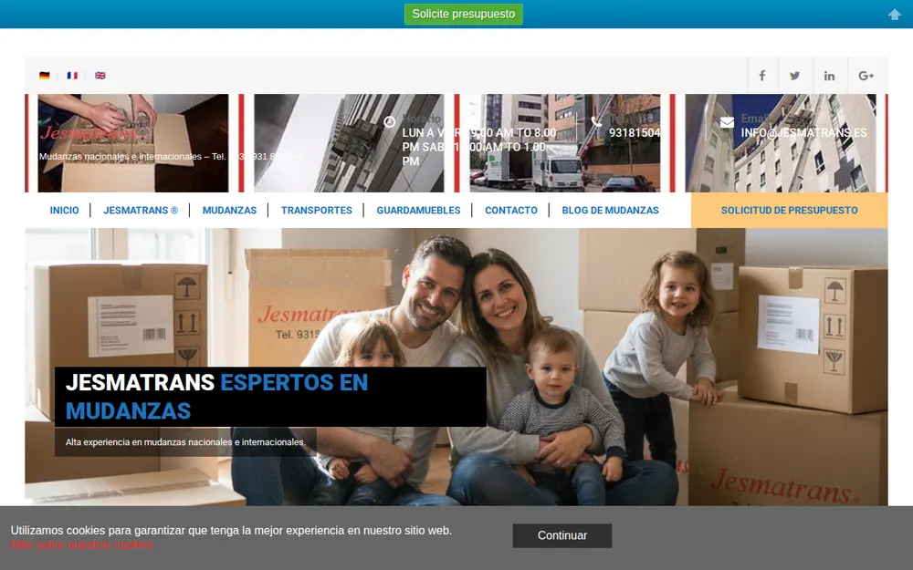 Mudanzas Internacionales Jesmatrans homepage