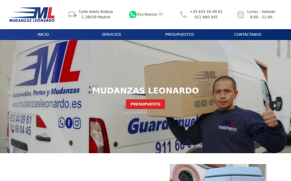 Mudanzas Leonardo homepage