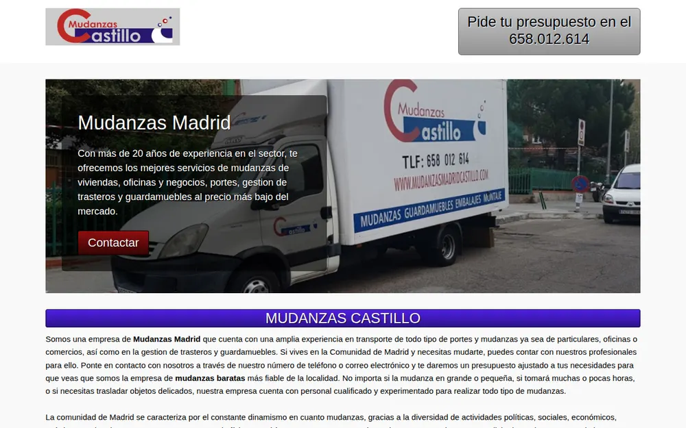 Mudanzas Madrid Castillo homepage