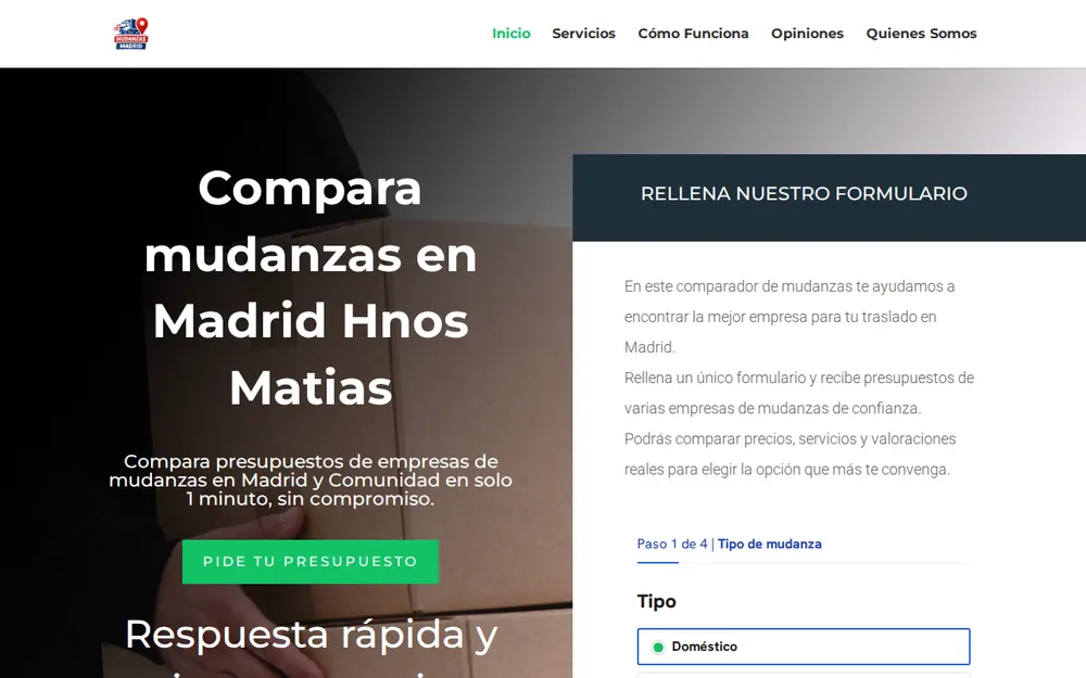 Mudanzas Madrid Hnos Matías 24h homepage