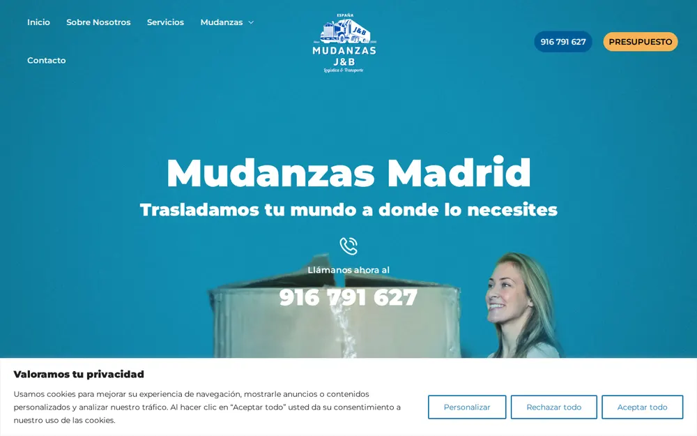 Mudanzas Madrid J&B homepage
